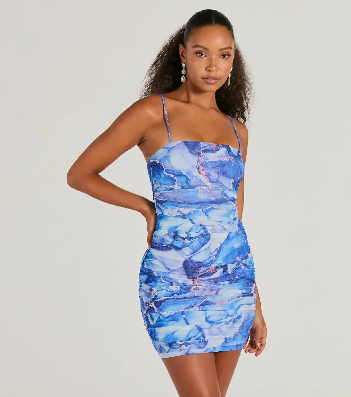 Notice Me Abstract Print Bodycon Mini Dress