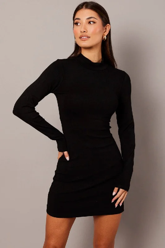 Black Bodycon Dress Long sleeve Mini