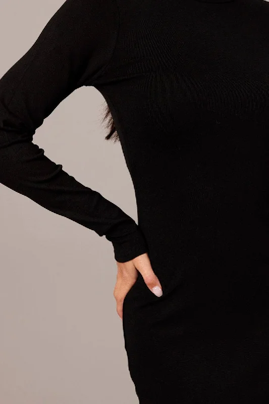 Black Bodycon Dress Long sleeve Mini