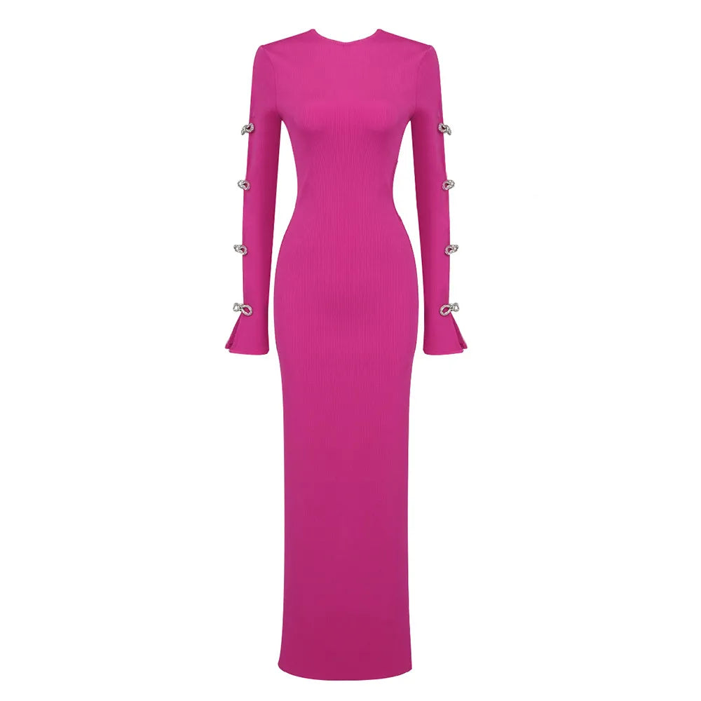 Barbie Pink Hollow Out Maxi Dress