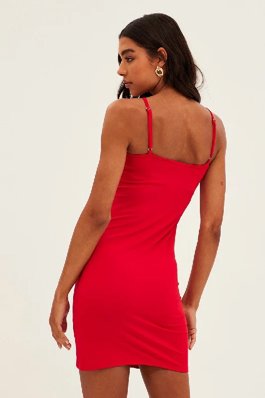 Red Evening Bodycon Dress