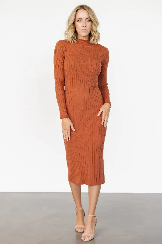 Jill Ribbed Midi Dress | Spice