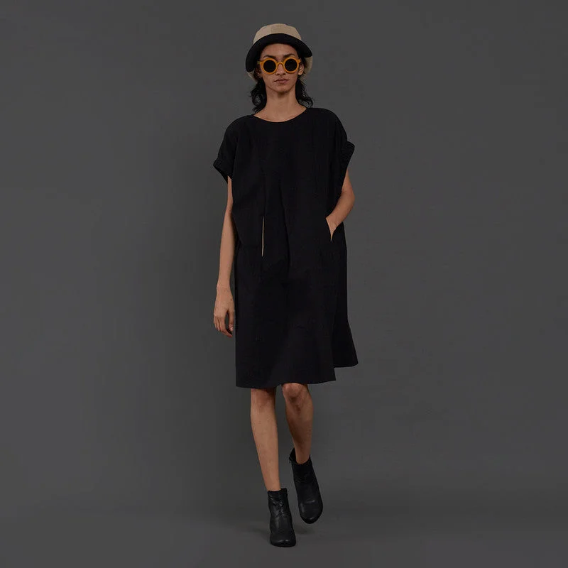 Dress For Women | Pure Cotton Dress | Midi Length | Black