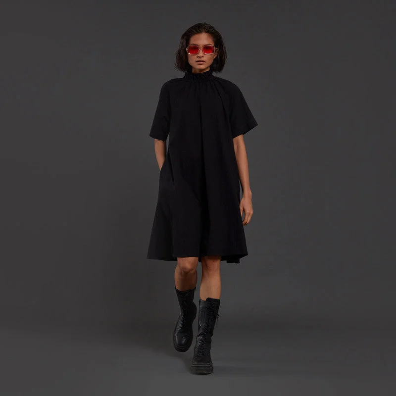 Dress For Women | Pure Cotton Midi Dress | Black