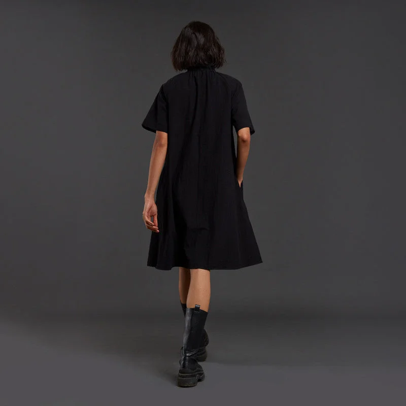 Dress For Women | Pure Cotton Midi Dress | Black