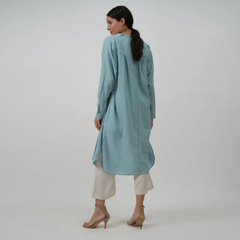 Midi Dress & Long Shirt for Women | Tencel | Blue