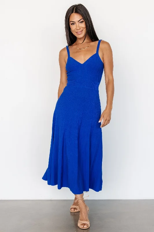 Tanya Knit Midi Dress | Cobalt