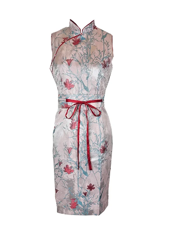 1240004 Mandarin Collar Embroidered Cheongsam