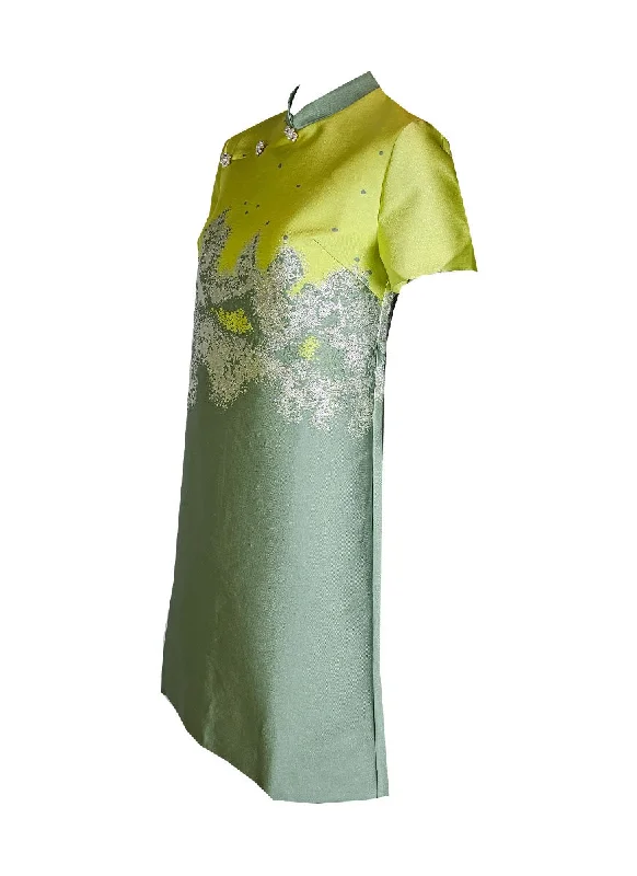 1240054 Mandarin Collar Short Sleeve Cheongsam