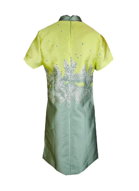 1240054 Mandarin Collar Short Sleeve Cheongsam