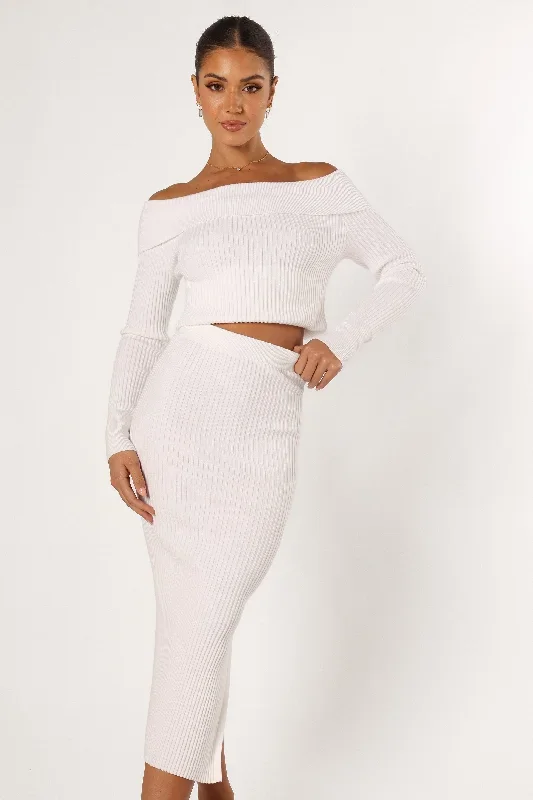 Charlotte Knitted Set - White