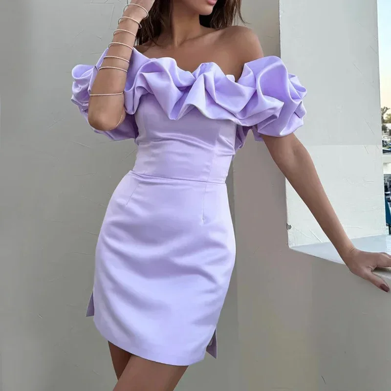 lavender-women-little-dress-off-shoulder-ruched-young-girls-short-prom-cockail-birthday-partyhomecoming-graduation-dress-bespoke