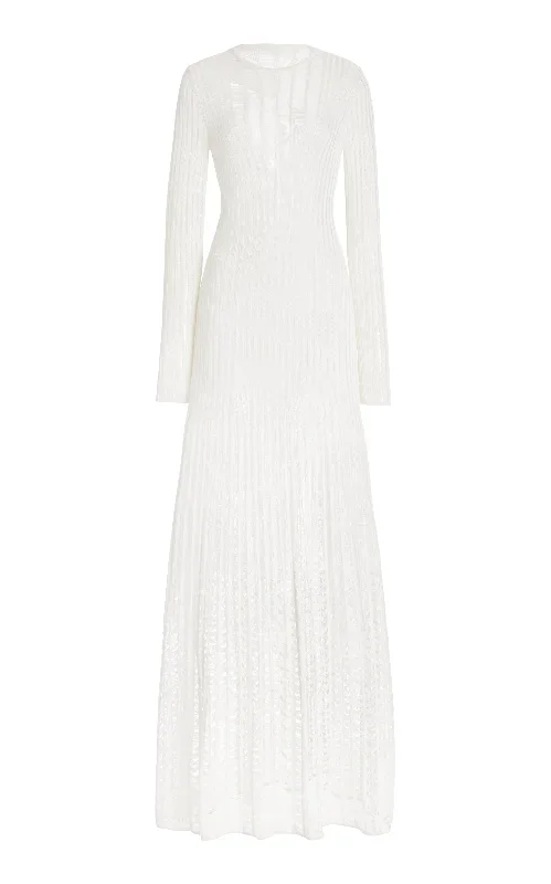 Maia Knit Dress in Ivory Shappe Silk