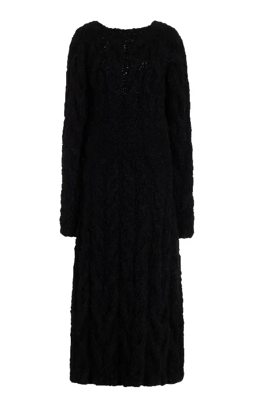 Poppy Knit Dress in Black Welfat Cashmere